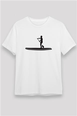 Kürek Baskılı Unisex Beyaz Tişört - Tshirt