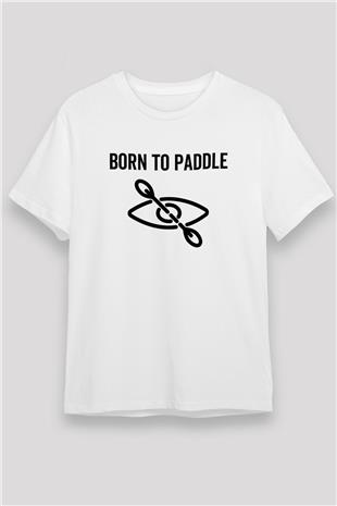 Kürek Baskılı Unisex Beyaz Tişört - Tshirt