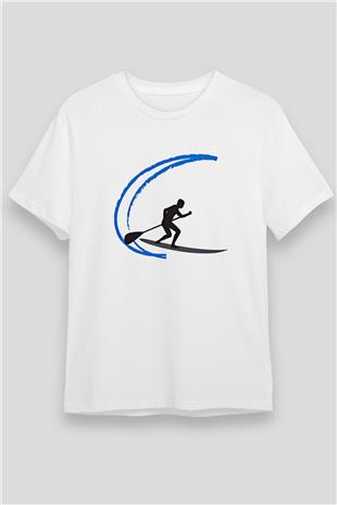 Kürek Baskılı Unisex Beyaz Tişört - Tshirt