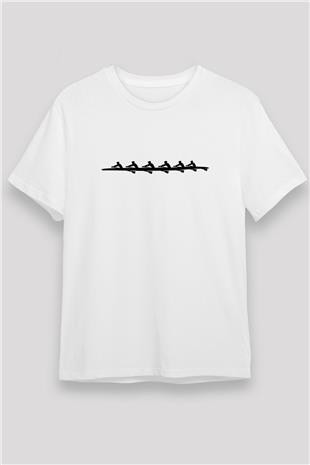 Kürek Baskılı Unisex Beyaz Tişört - Tshirt