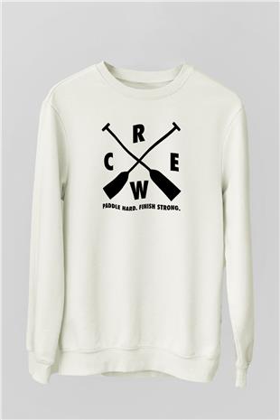 Kürek Baskılı Unisex Ekru Sweatshirt
