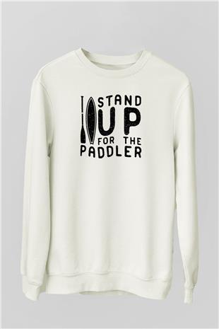 Kürek Baskılı Unisex Ekru Sweatshirt