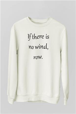Kürek Baskılı Unisex Ekru Sweatshirt