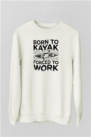 Kürek Baskılı Unisex Ekru Sweatshirt