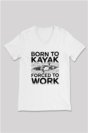 Kürek Baskılı Unisex V Yaka Tişört - Tshirt