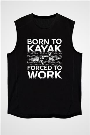 Kürek - Rowing Sport Baskılı Unisex Siyah Kolsuz Tişört