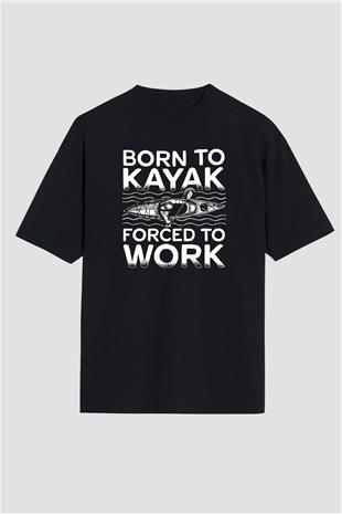 Kürek - Rowing Sport Baskılı Unisex Siyah Oversize Tişört