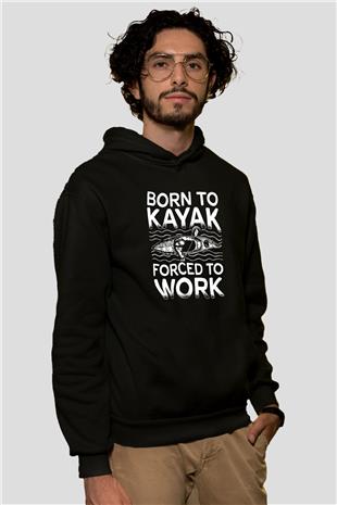 Kürek - Rowing Sport Baskılı Unisex Siyah Hoodie