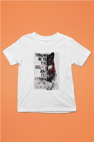 Kurt Baskılı Unisex Beyaz  Çocuk Tişört