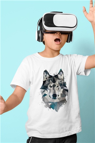 Kurt Baskılı Unisex Beyaz  Çocuk Tişört