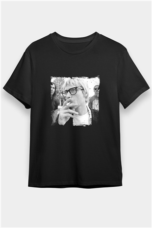 Kurt Cobain Baskılı Unisex Siyah Tişört