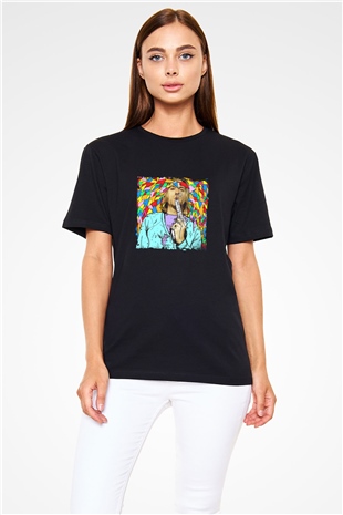 Kurt Cobain Baskılı Unisex Siyah Tişört
