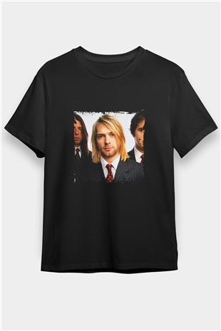 Kurt Cobain Baskılı Unisex Siyah Tişört