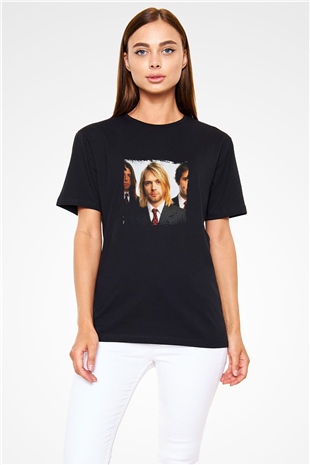 Kurt Cobain Baskılı Unisex Siyah Tişört