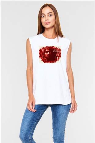 Kurt Cobain Beyaz Unisex Kolsuz Tişört