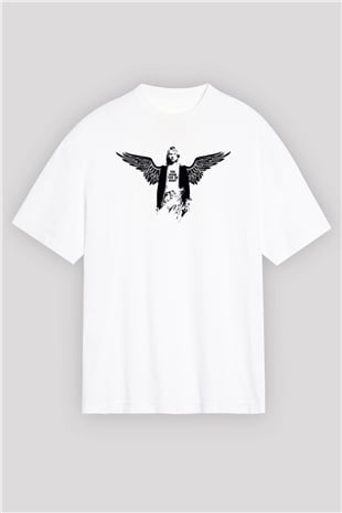 Kurt Cobain Beyaz Unisex Oversize Tişört T-Shirt