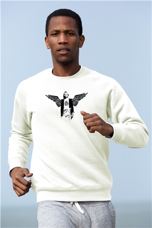 Kurt Cobain Beyaz Unisex Sweatshirt