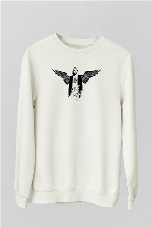 Kurt Cobain Beyaz Unisex Sweatshirt