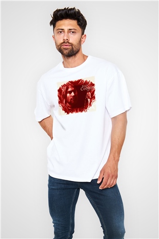 Kurt Cobain Beyaz Oversize Tişört Oversize T-shirt - TişörtFabrikası