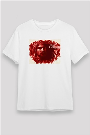 Kurt Cobain Beyaz Unisex Tişört T-Shirt - TişörtFabrikası