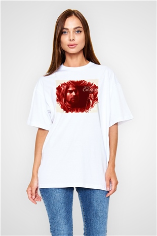 Kurt Cobain Beyaz Oversize Tişört Oversize T-shirt - TişörtFabrikası