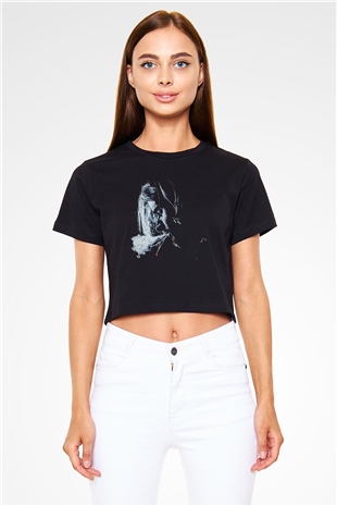 Kurt Cobain Siyah  Crop Top Tişört