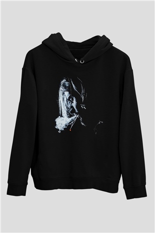 Kurt Cobain Siyah Unisex Kapüşonlu Sweatshirt