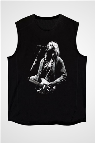 Kurt Cobain Siyah Unisex Kolsuz Tişört