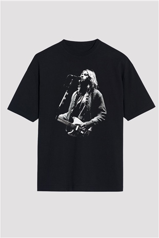 Kurt Cobain Siyah Unisex Oversize Tişört T-Shirt