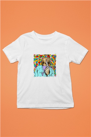 Kurt Cobain Unisex Baskılı Beyaz Çocuk Tişört