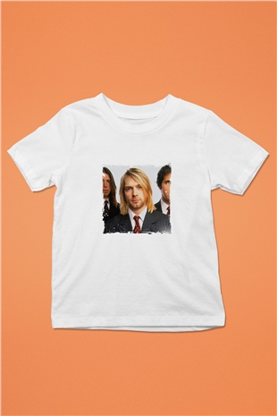 Kurt Cobain Unisex Baskılı Beyaz Çocuk Tişört