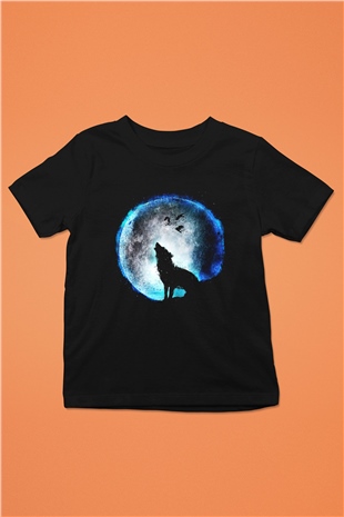 Kurt Siyah Unisex Çocuk Tişört