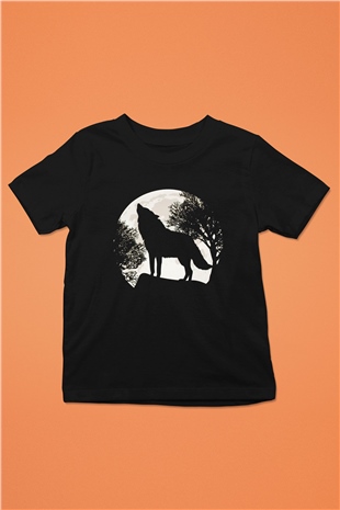 Kurt Siyah Unisex Çocuk Tişört