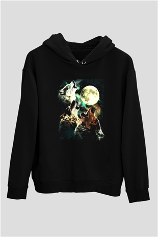 Kurt Siyah Unisex Hoodie
