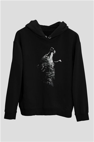 Kurt Siyah Unisex Hoodie
