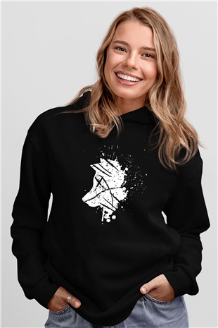 Kurt Siyah Unisex Hoodie
