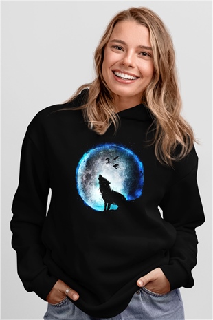 Kurt Siyah Unisex Hoodie
