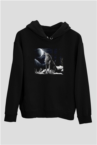 Kurt Siyah Unisex Hoodie
