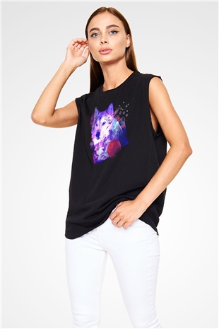 Kurt Siyah Unisex Kolsuz Tişört