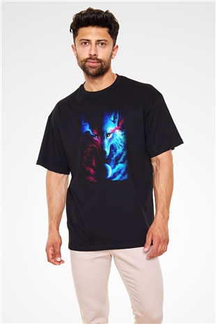 Kurt Siyah Unisex Oversize Tişört T-Shirt