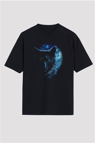 Kurt Siyah Unisex Oversize Tişört T-Shirt