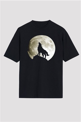 Kurt Siyah Unisex Oversize Tişört T-Shirt