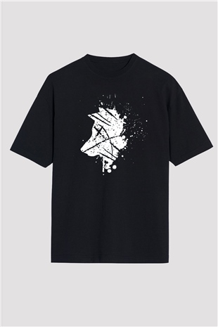 Kurt Siyah Unisex Oversize Tişört T-Shirt