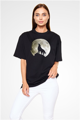 Kurt Siyah Unisex Oversize Tişört T-Shirt