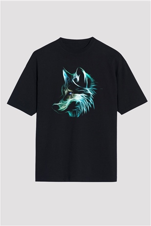 Kurt Siyah Unisex Oversize Tişört T-Shirt