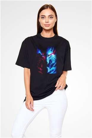 Kurt Siyah Unisex Oversize Tişört T-Shirt
