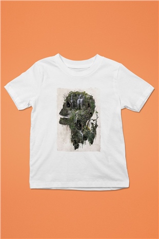 Kuru Kafa Ormanı Baskılı Unisex Beyaz  Çocuk Tişört