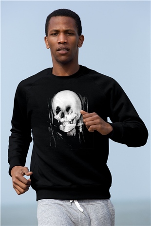 Kurukafa Ayna Baskılı Unisex Beyaz  Sweatshirt