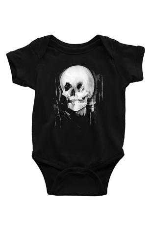 Kurukafa Ayna BaskılıBeyaz Tshirt Bebek Body - Zıbın