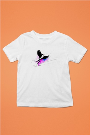 Kuş Beyaz Unisex Çocuk Tişört